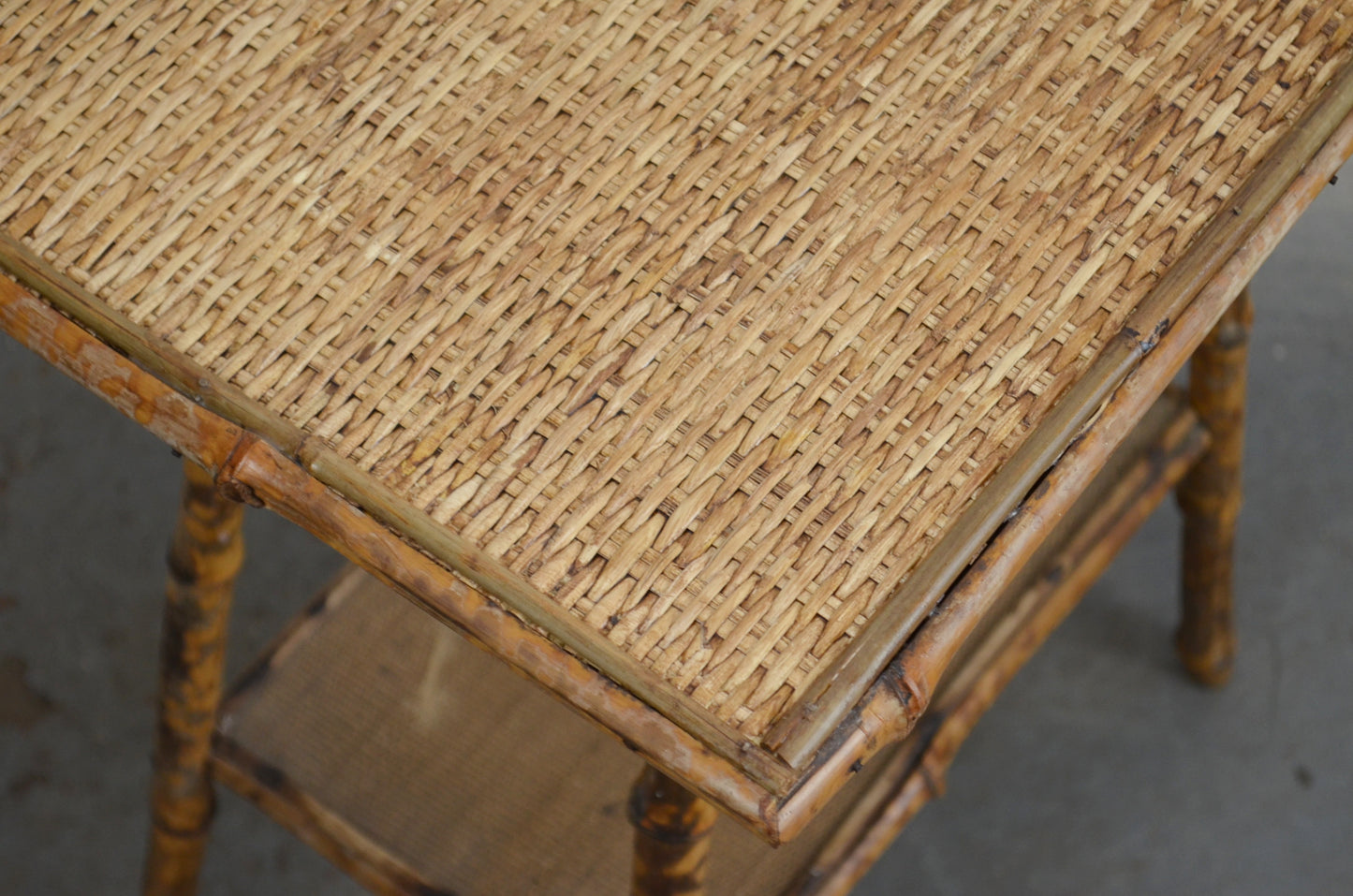 Antique Bamboo Side Table