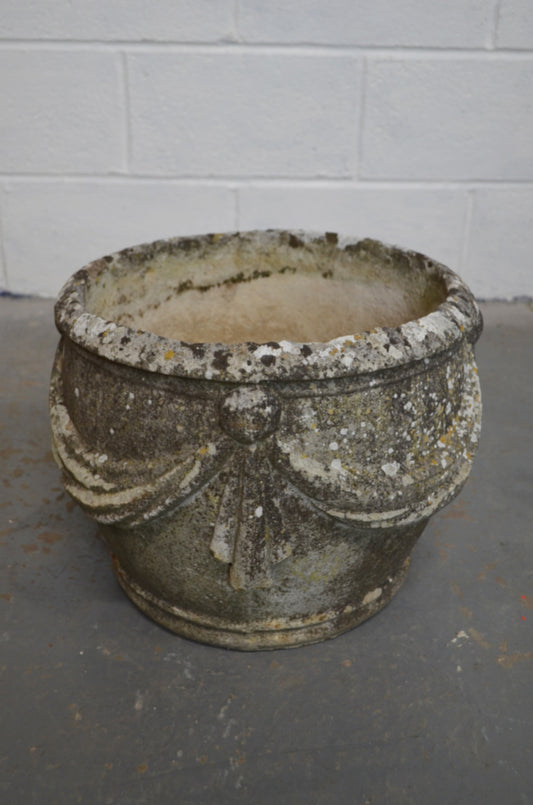 A Pair Of Vintage Stone Planters