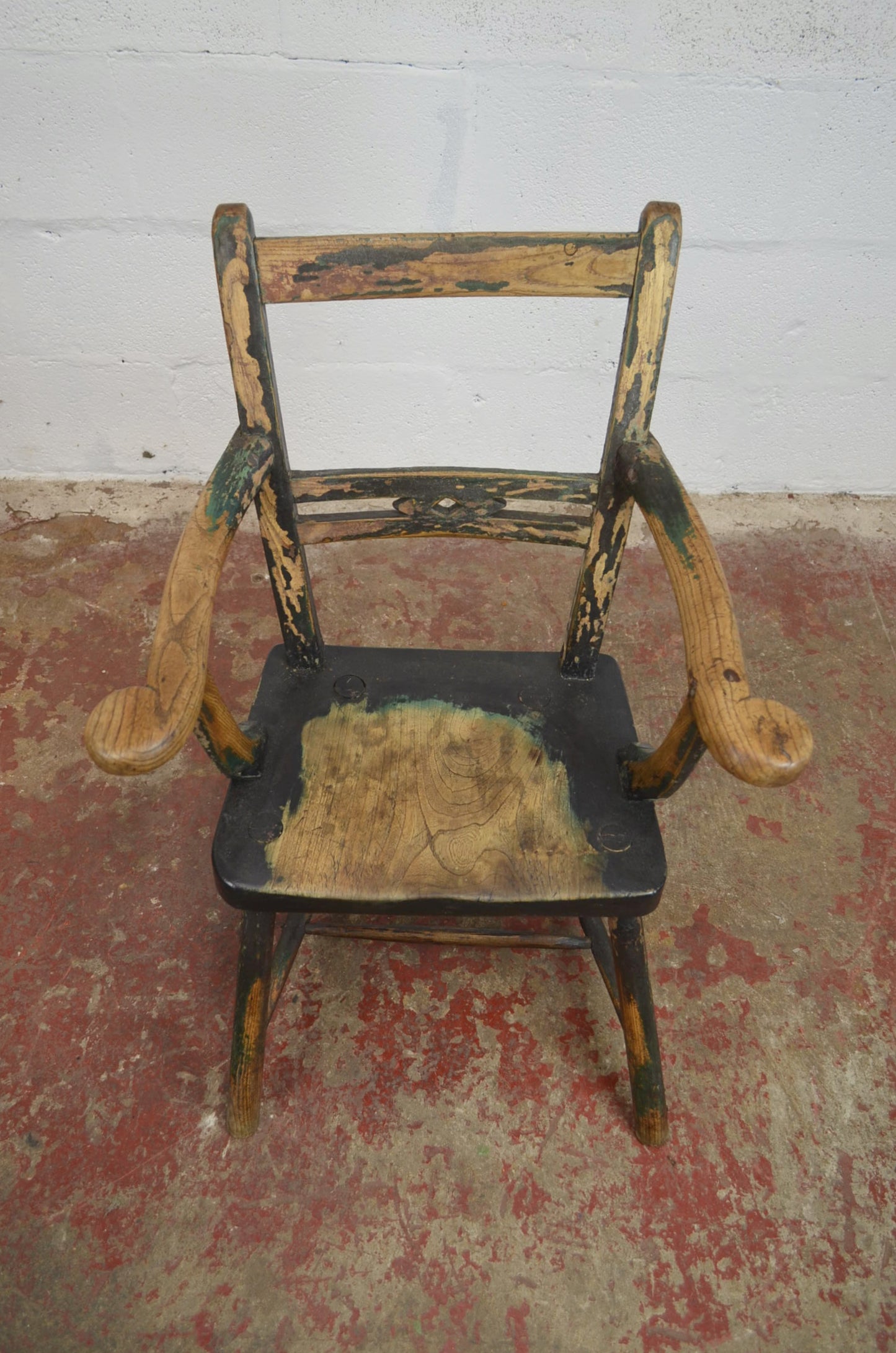 A Primitive 19th Century Elm & Ash Armchair