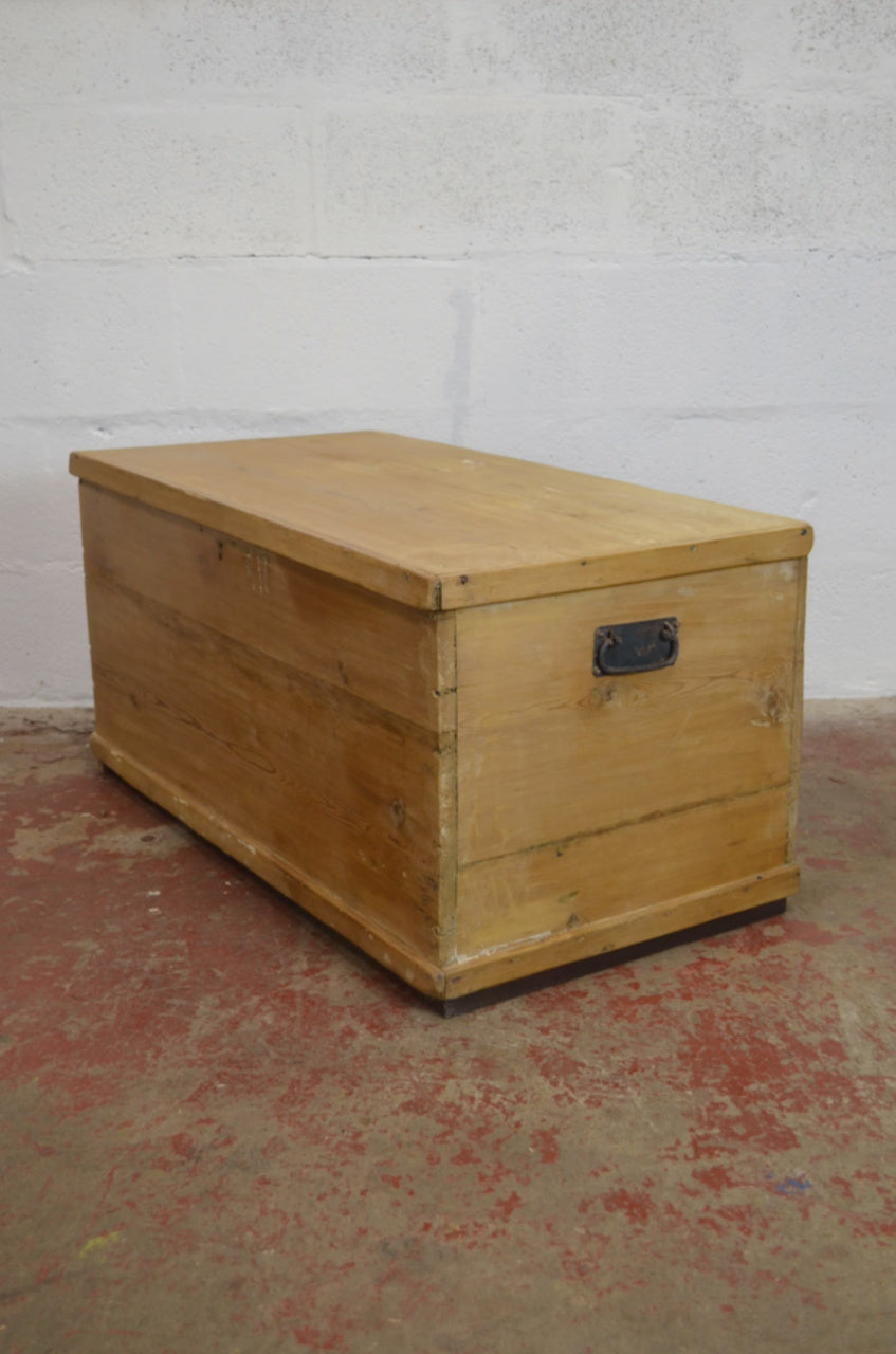 Antique Stripped Pine Blanket Box Storage