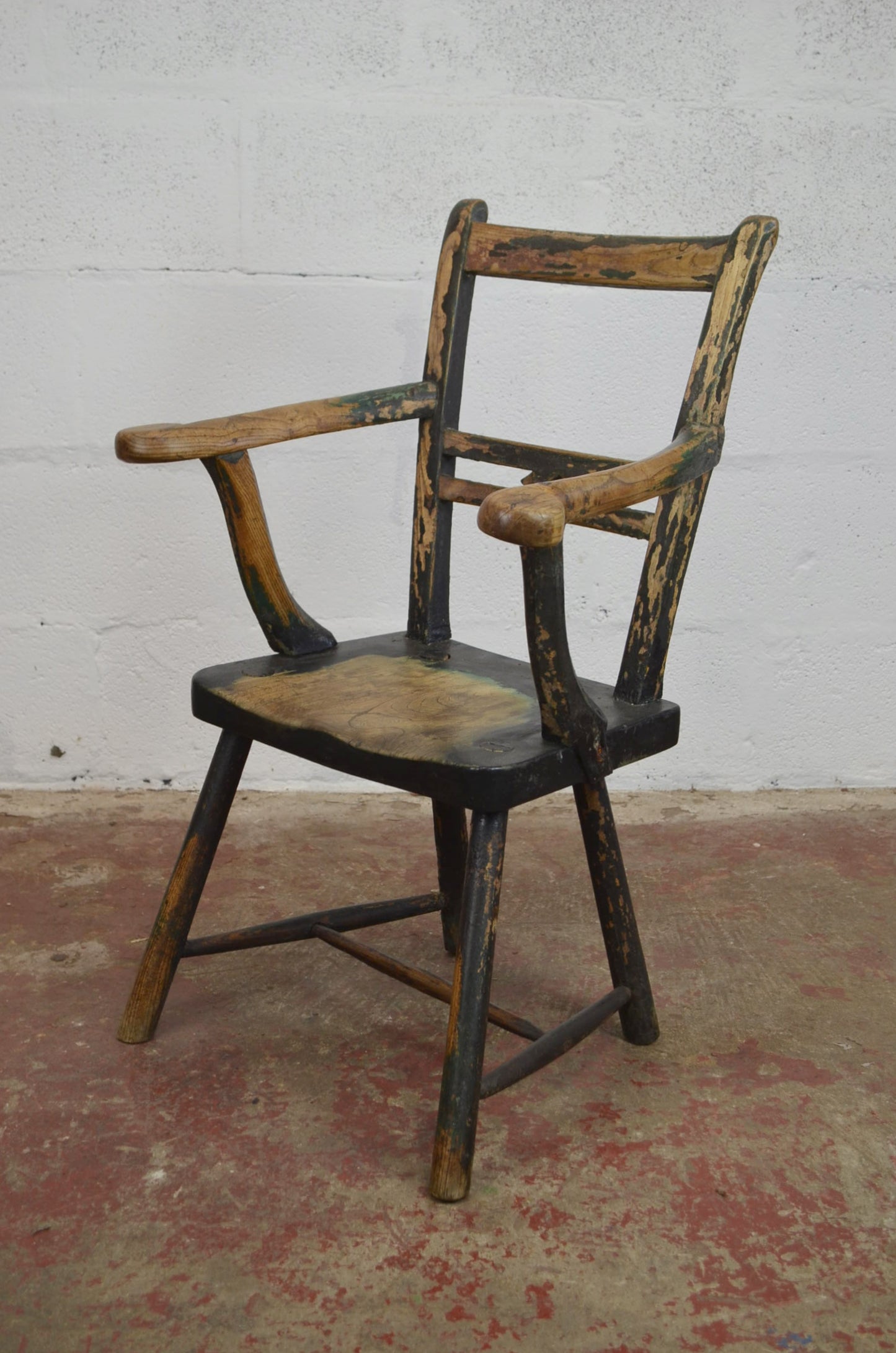 A Primitive 19th Century Elm & Ash Armchair