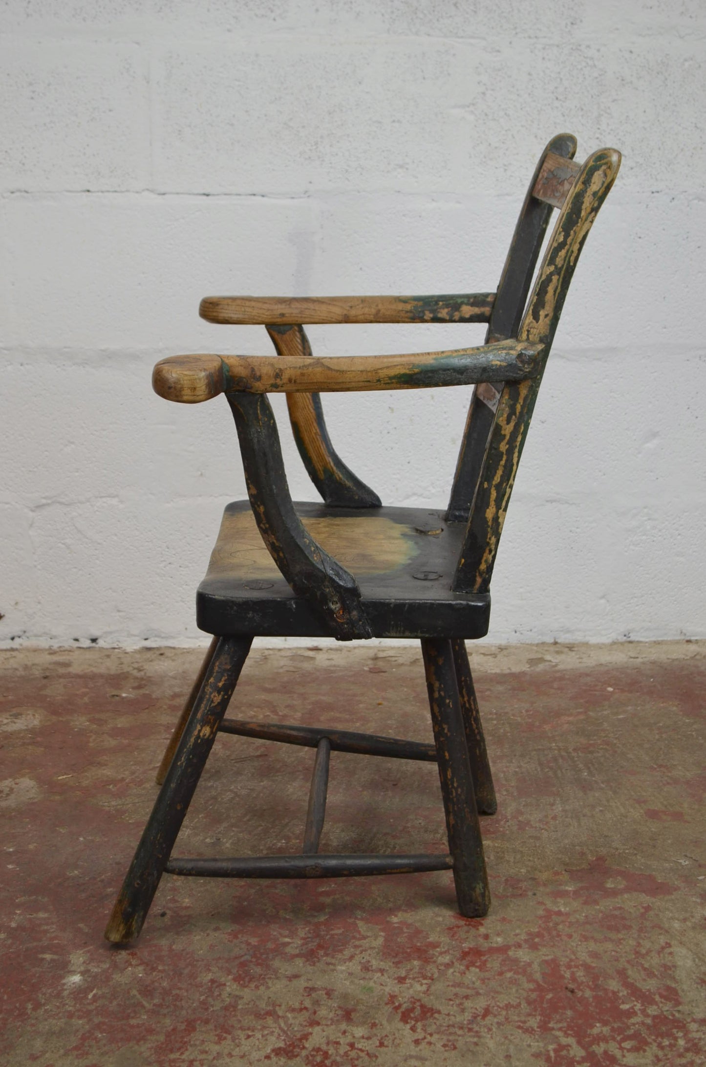 A Primitive 19th Century Elm & Ash Armchair
