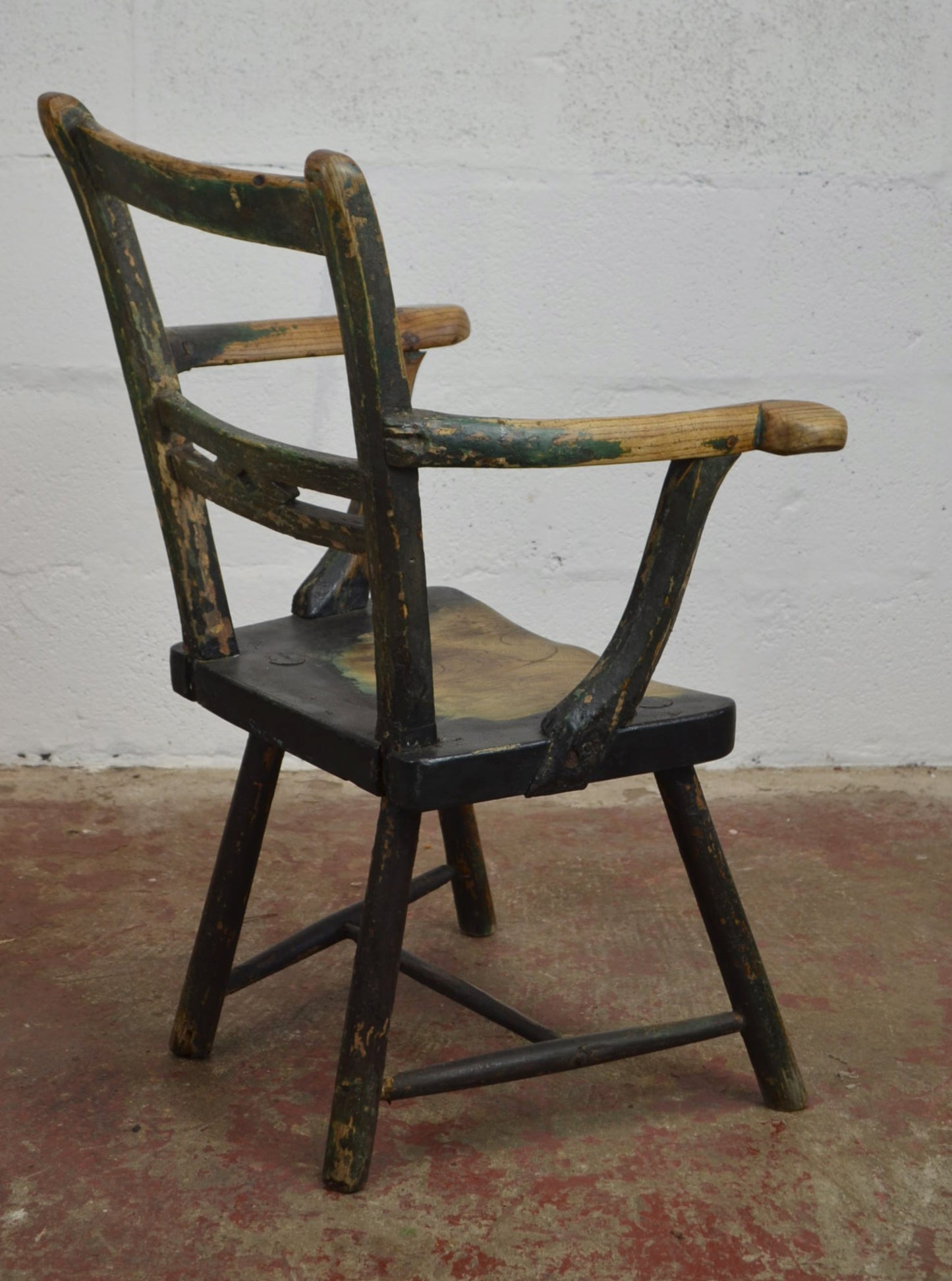 A Primitive 19th Century Elm & Ash Armchair