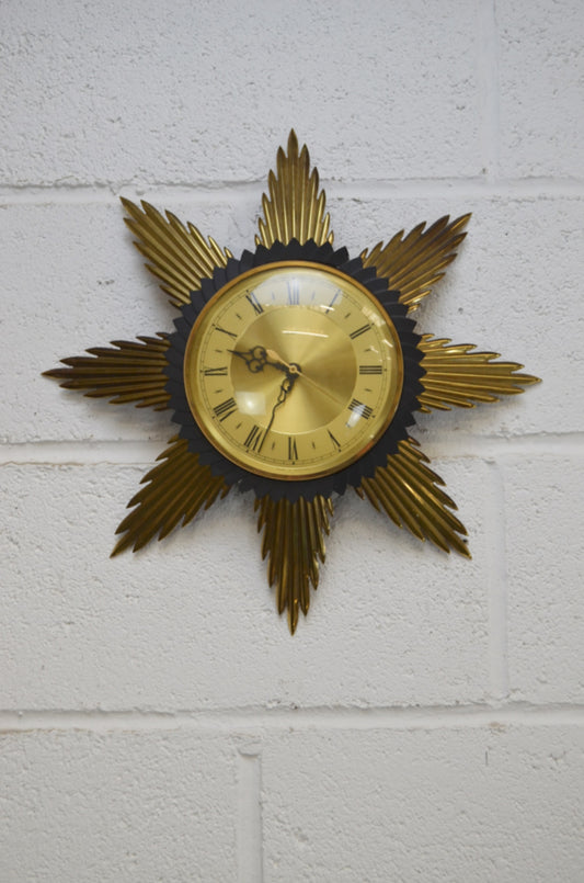 Vintage Sunburst Wall Clock