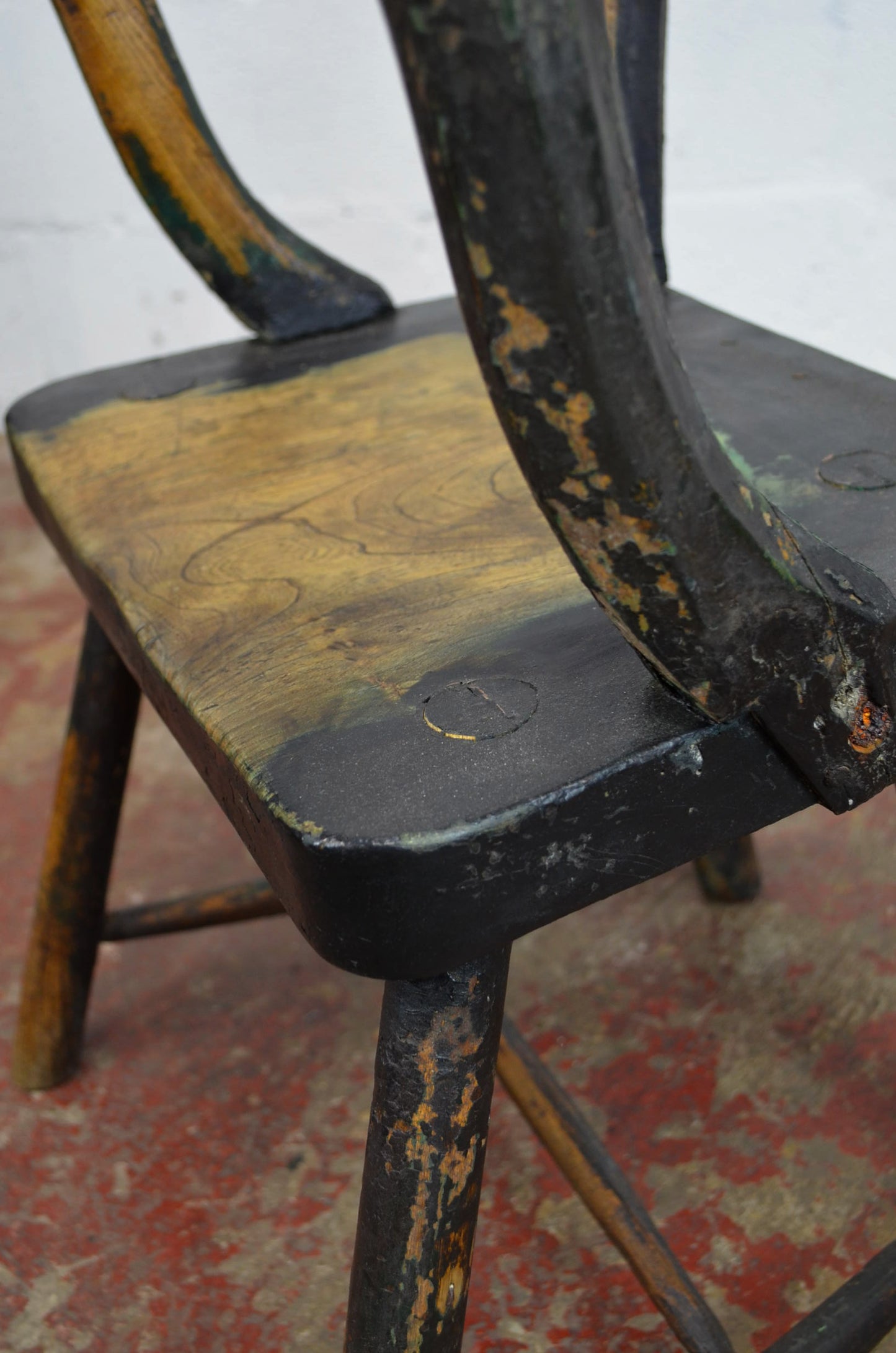 A Primitive 19th Century Elm & Ash Armchair