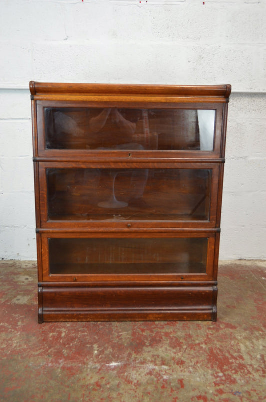 Antique Globe Wernicke Bookcase Three Shelves