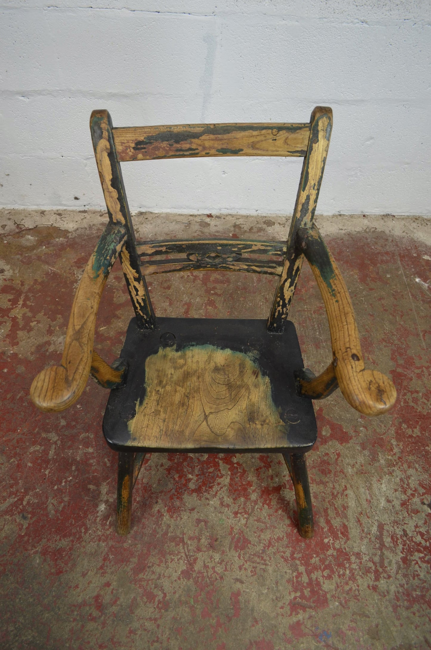 A Primitive 19th Century Elm & Ash Armchair
