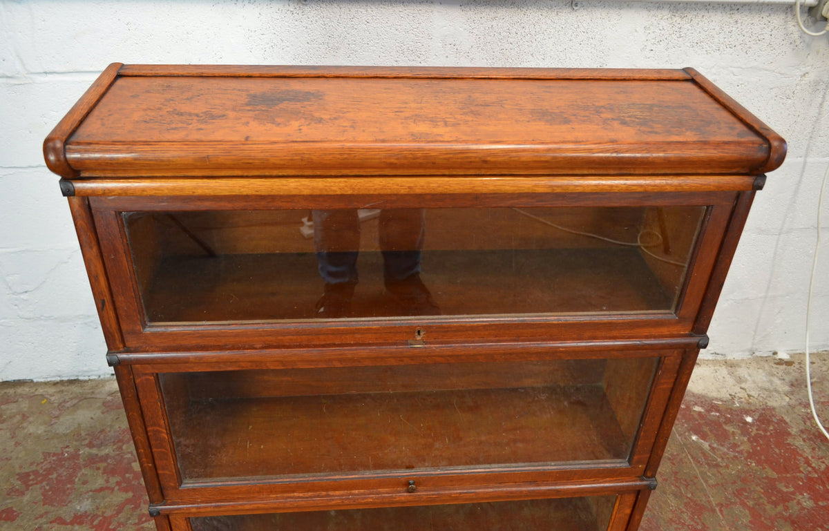 Antique Globe Wernicke Bookcase Three Shelves