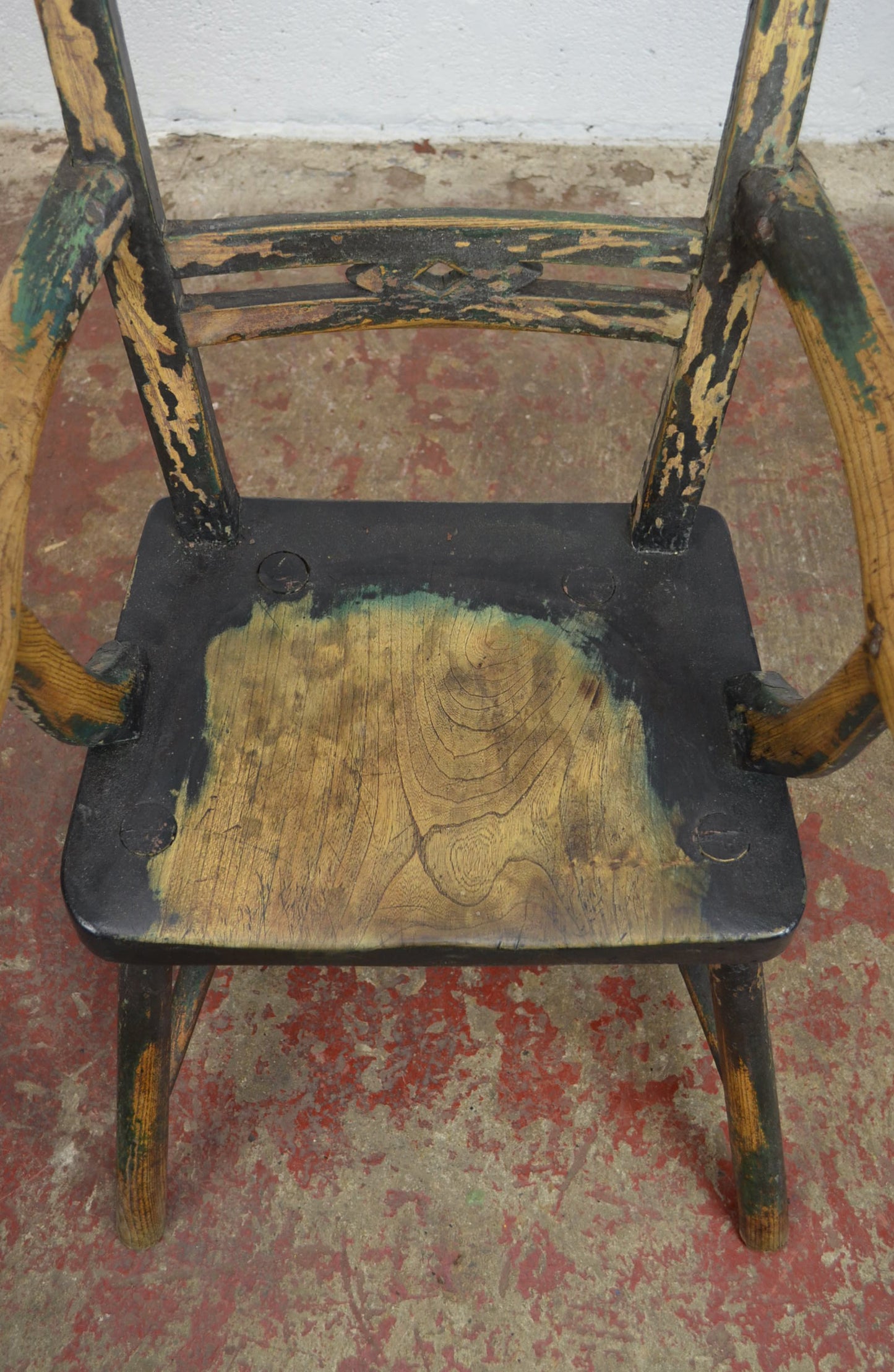 A Primitive 19th Century Elm & Ash Armchair