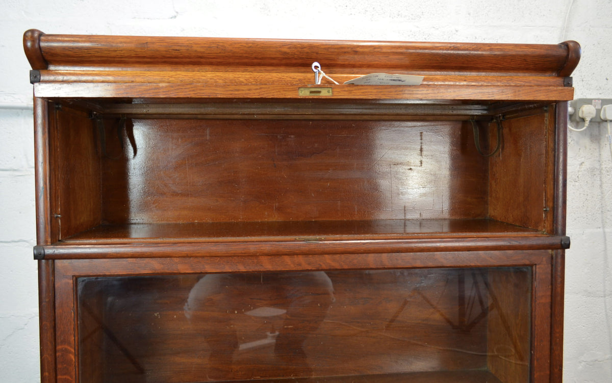 Antique Globe Wernicke Bookcase Three Shelves