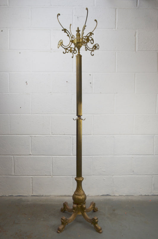 Vintage Ornate Brass Coat Stand