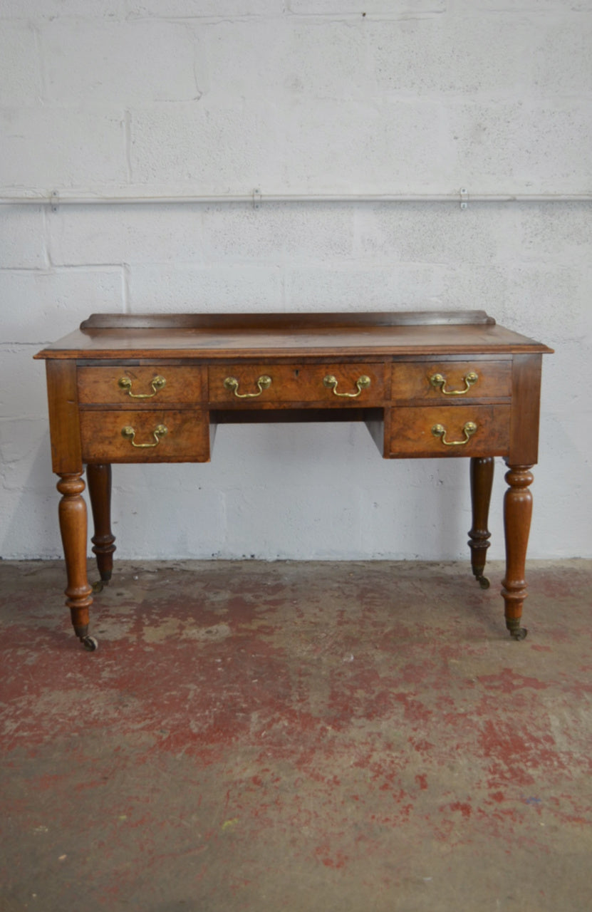 19th Century Walnut Kneehole Writing Table/Desk