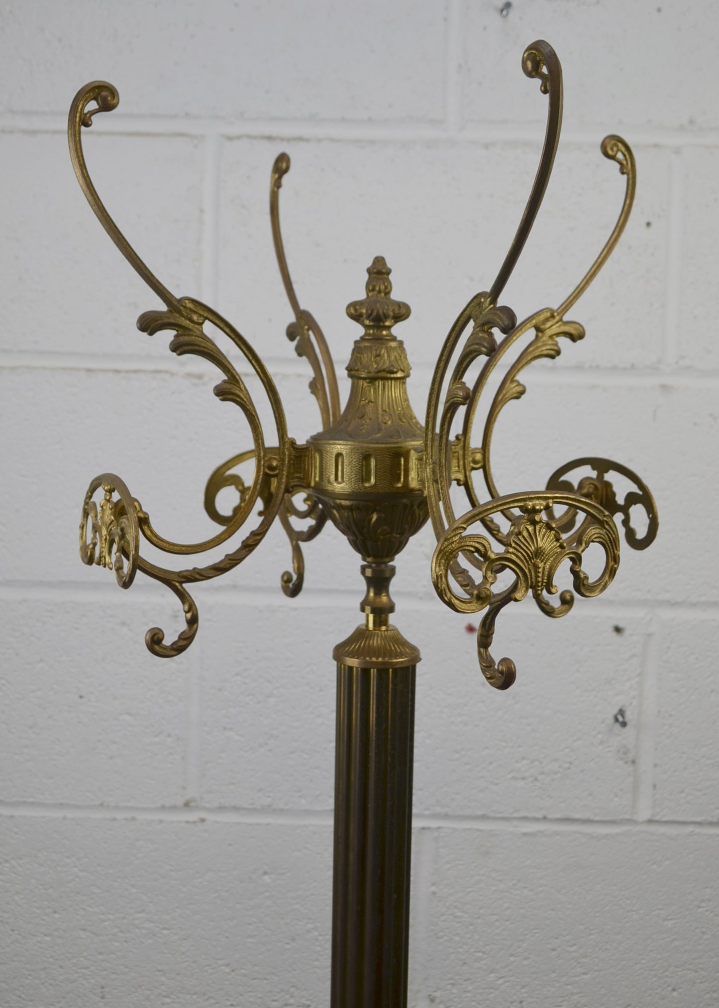 Vintage Ornate Brass Coat Stand
