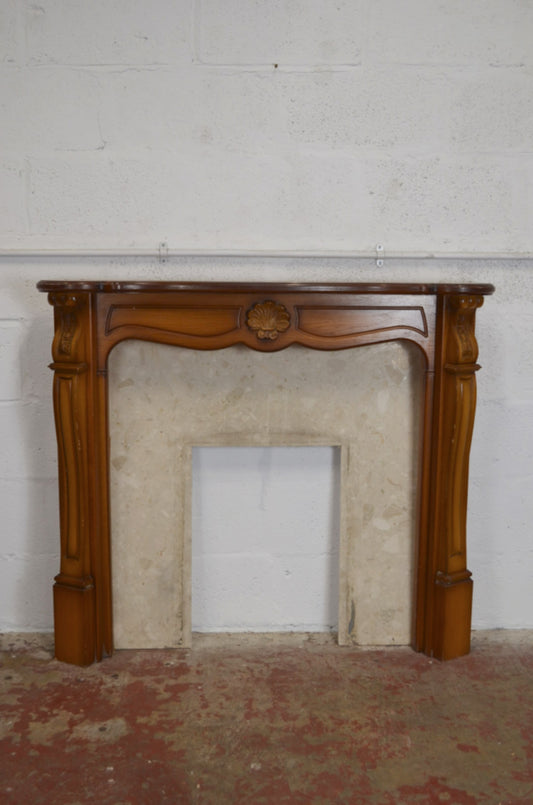 A 20th Century Antique Style Fireplace Mantel & Surround