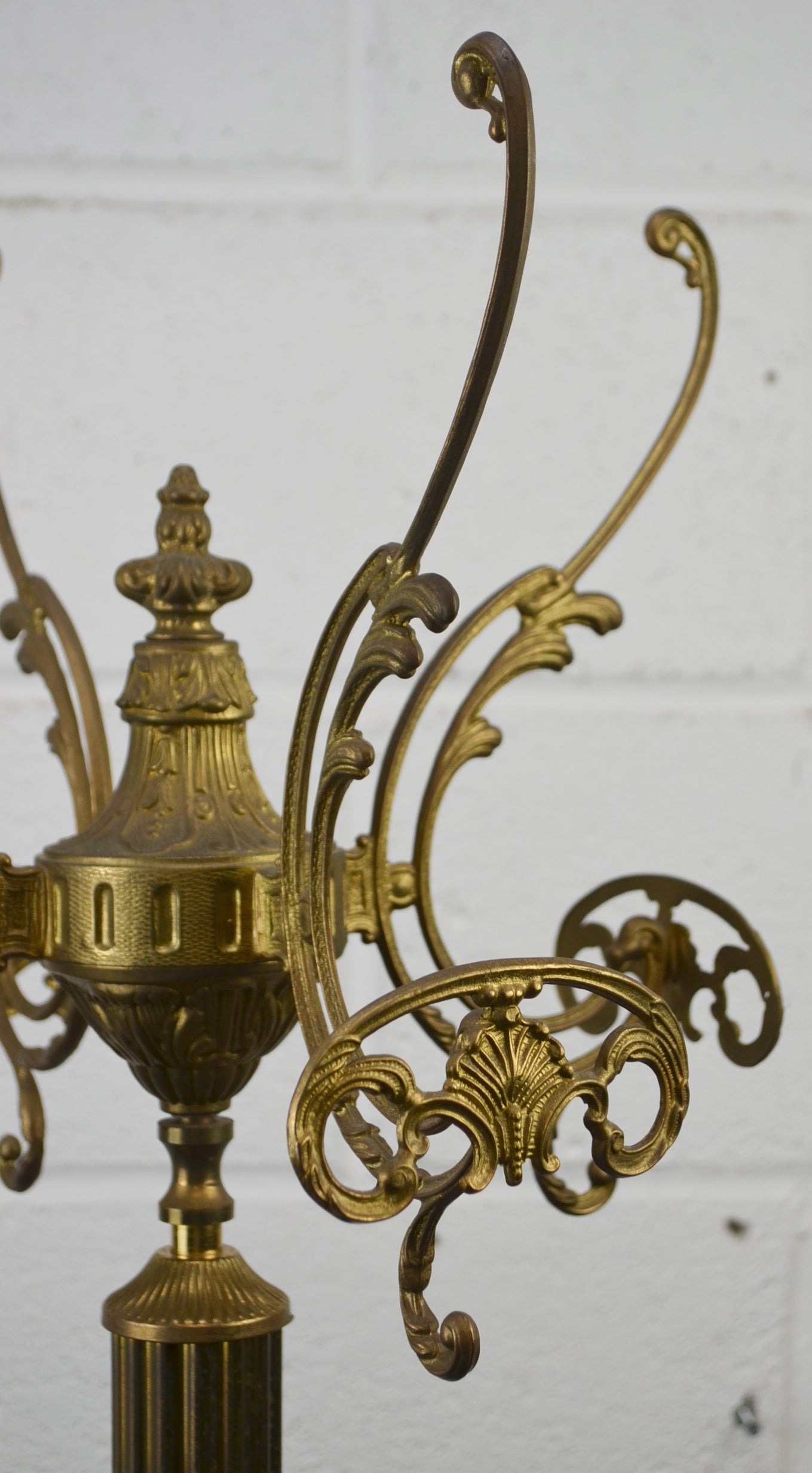 Vintage Ornate Brass Coat Stand