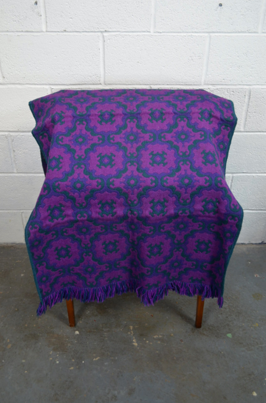 Vintage Pink & Purples Welsh Blanket
