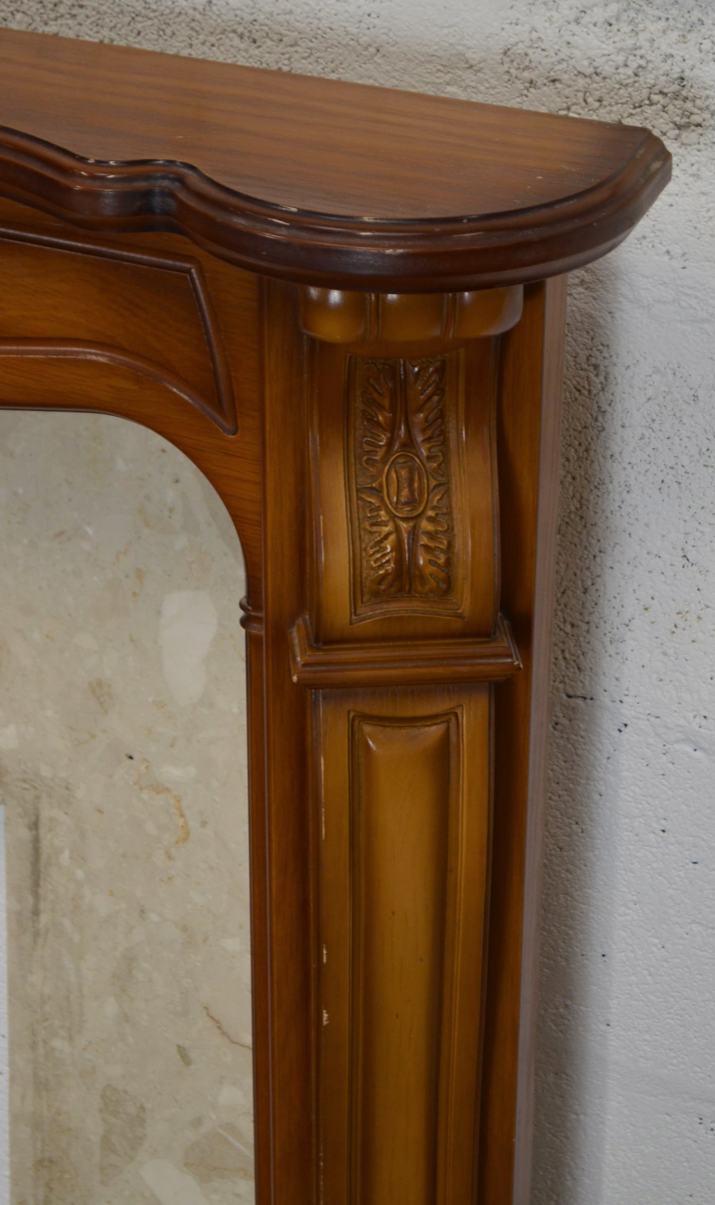 A 20th Century Antique Style Fireplace Mantel & Surround