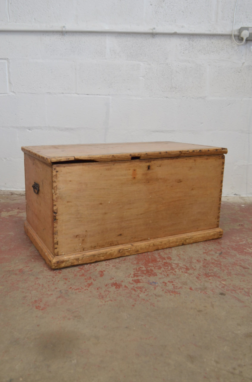 Antique Stripped Pine Blanket Box Storage
