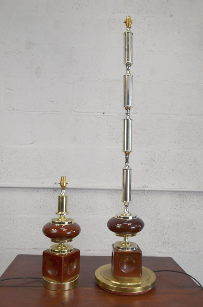 Vintage Matching Floor & Table Lamp
