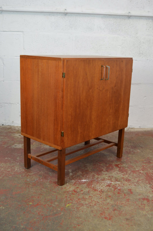 Vintage Mid Century Teak Record Cabinet