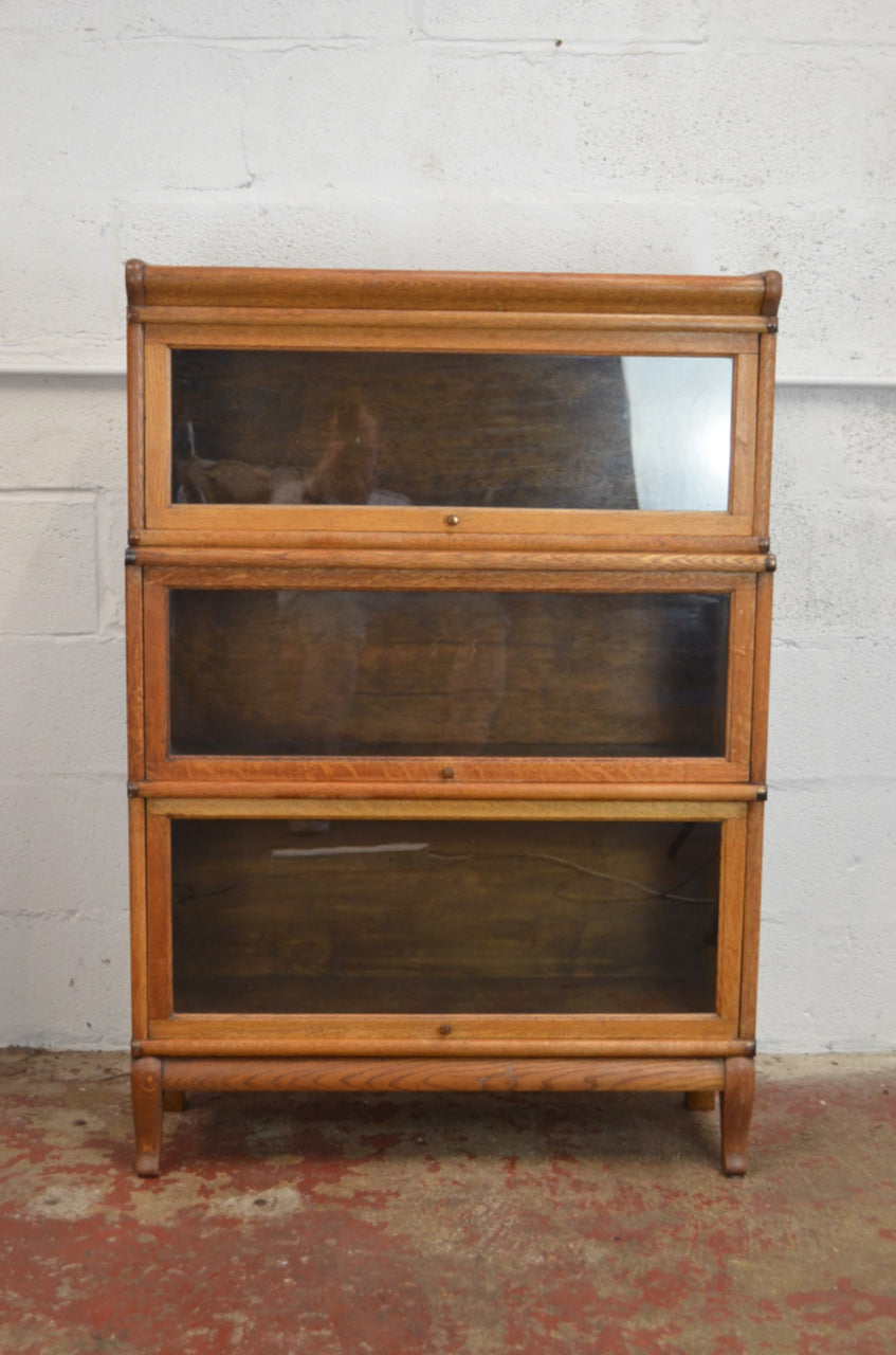 Antique Globe Wernicke Bookcase Three Shelves