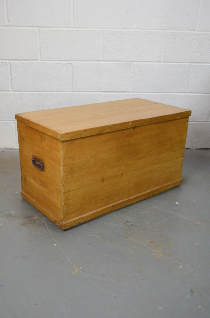 Antique Stripped Pine Blanket Box Storage