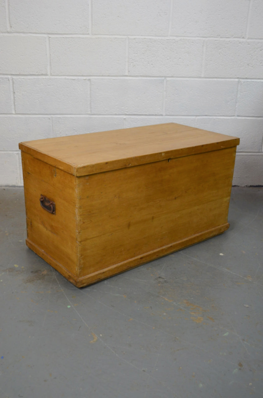 Antique Stripped Pine Blanket Box Storage