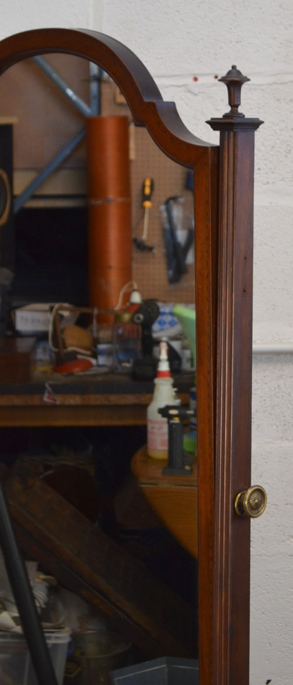 An Antique Edwardian Mahogany Cheval/Dressing Mirror