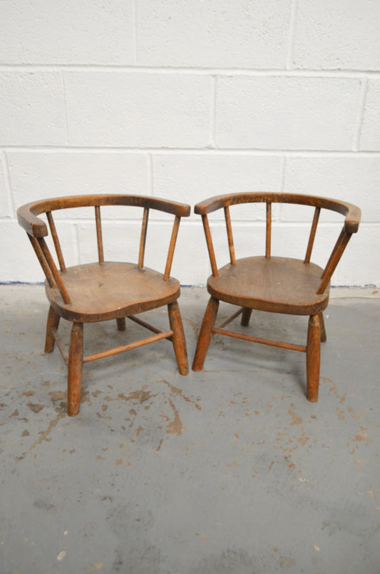 A Pair Of Antique Children's Chairs