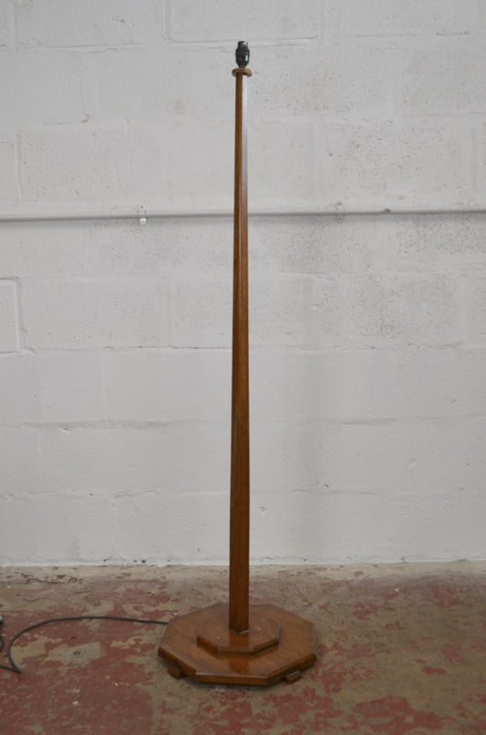Vintage Art Deco Oak Floor Lamp