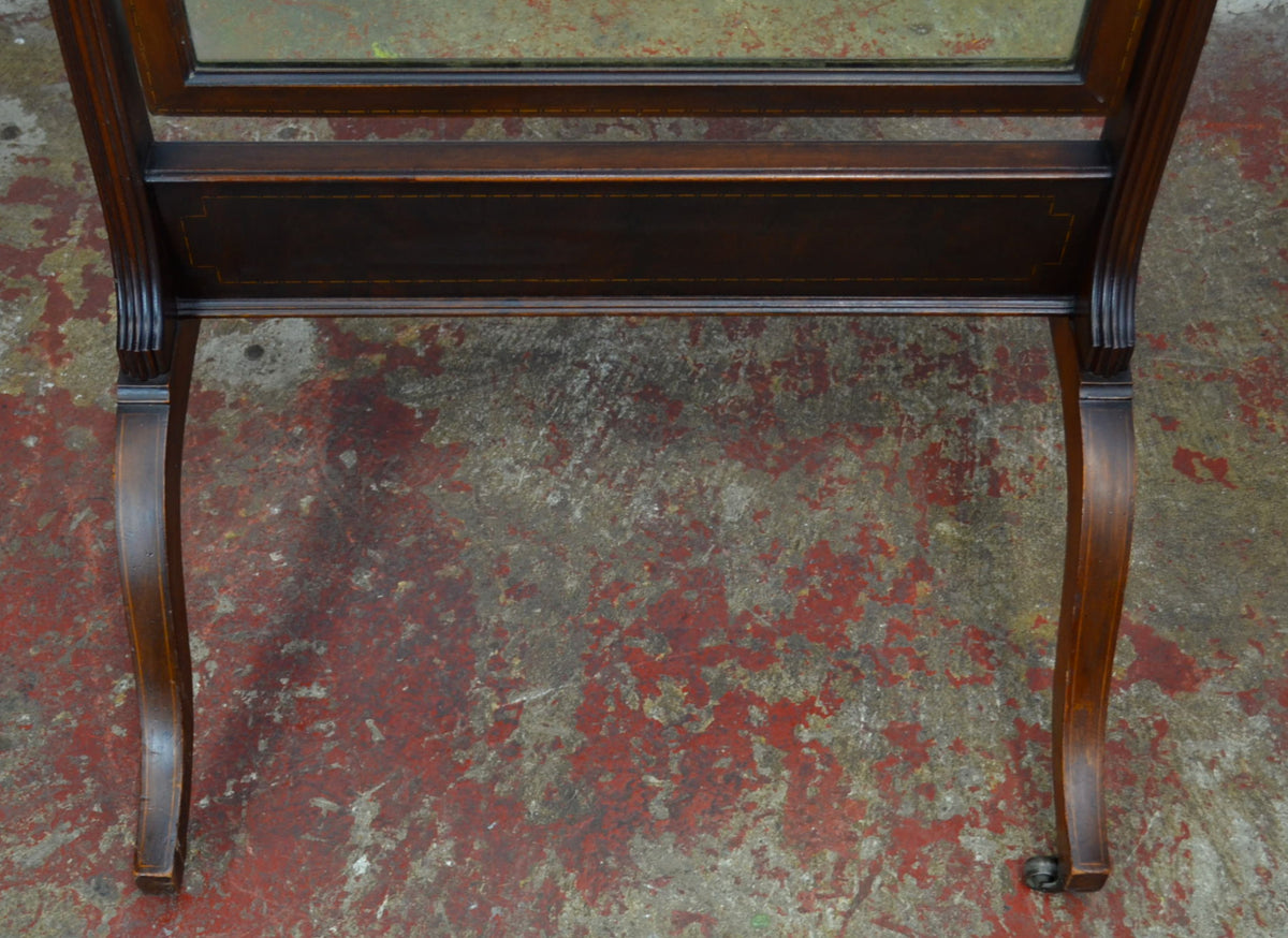 An Antique Edwardian Mahogany Cheval/Dressing Mirror
