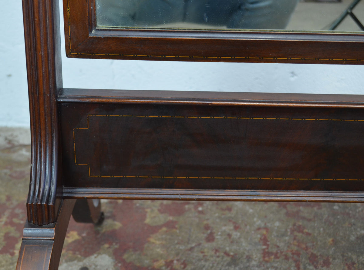 An Antique Edwardian Mahogany Cheval/Dressing Mirror