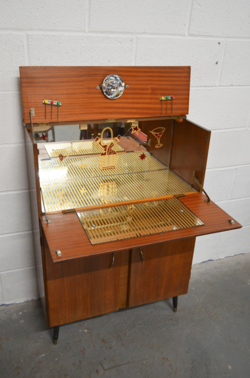 Vintage Walnut Drinks Cabinet