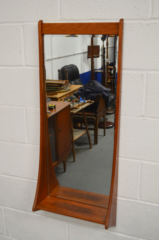 Mid Century Mirror With Shelf