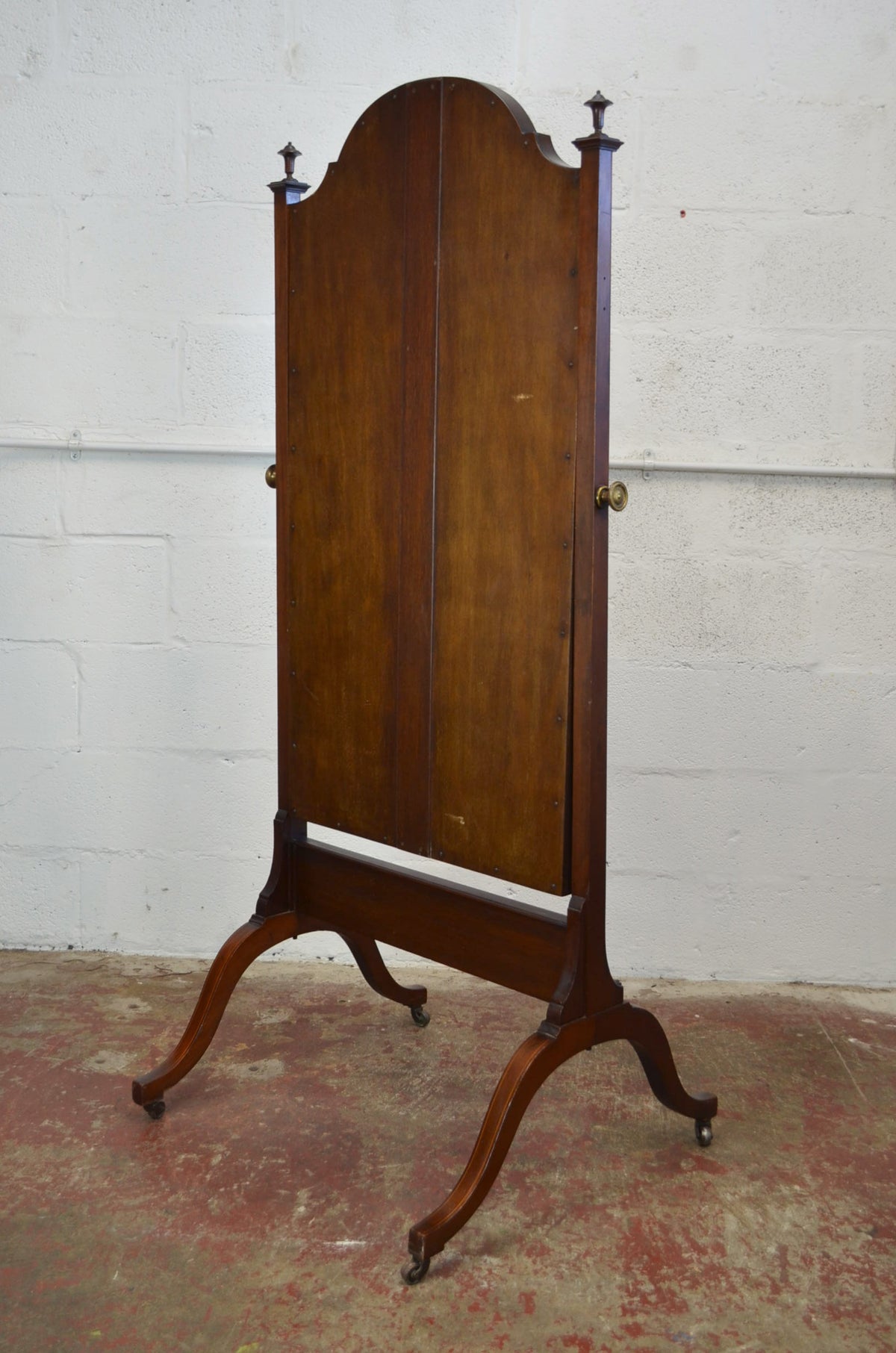 An Antique Edwardian Mahogany Cheval/Dressing Mirror