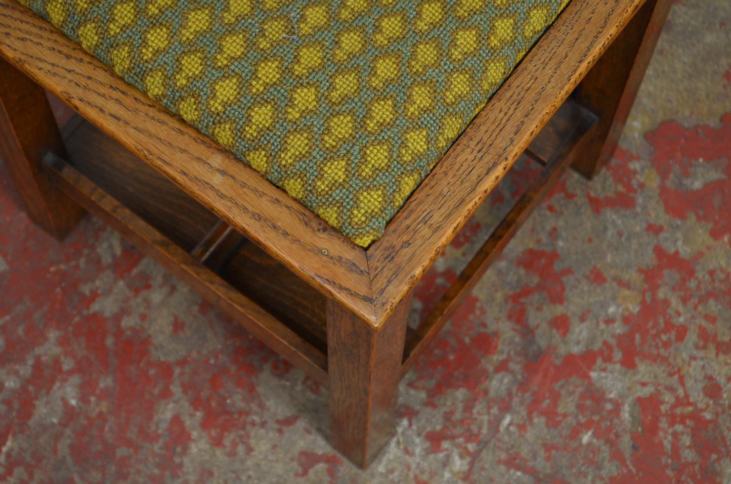 An Arts and Crafts Golden Oak Footstool