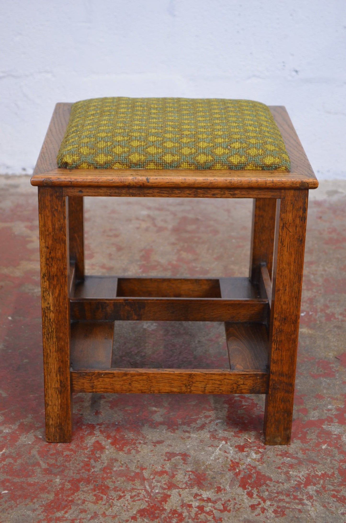 An Arts and Crafts Golden Oak Footstool