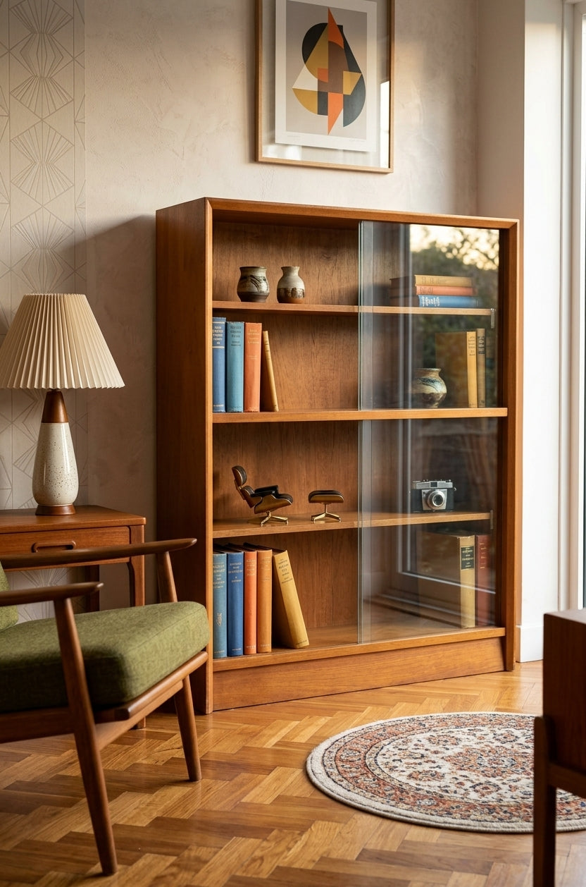 Vintage Mid Century Teak Bookcase by Herbert E Gibbs