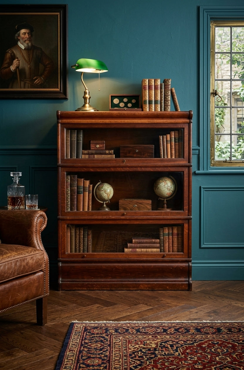 Antique Globe Wernicke Bookcase Three Shelves