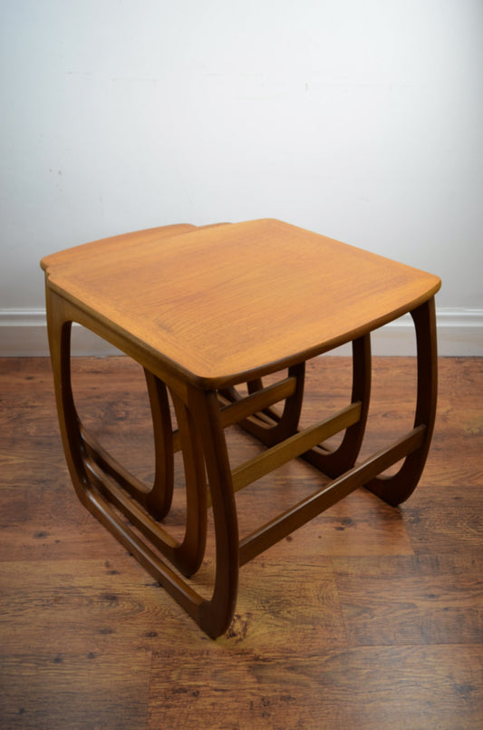 Vintage teak Nathan nest of three tables 