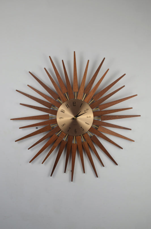Art Deco Style Sunburst Wall Clock