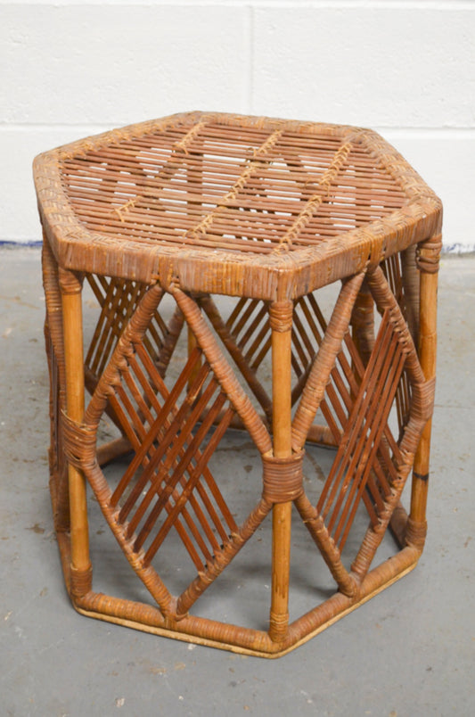 Vintage Bamboo Side Table
