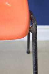 1970's Orange & Tubular Stacking Chairs