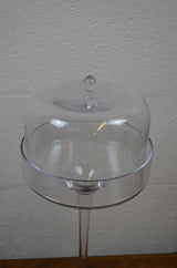 Vintage 20th Century Glass Cake Cloche Stand