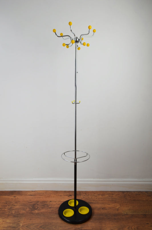 1960/70s Yellow Atomic Coat Stand