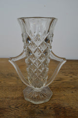 art deco style winged, pressed glass vase
