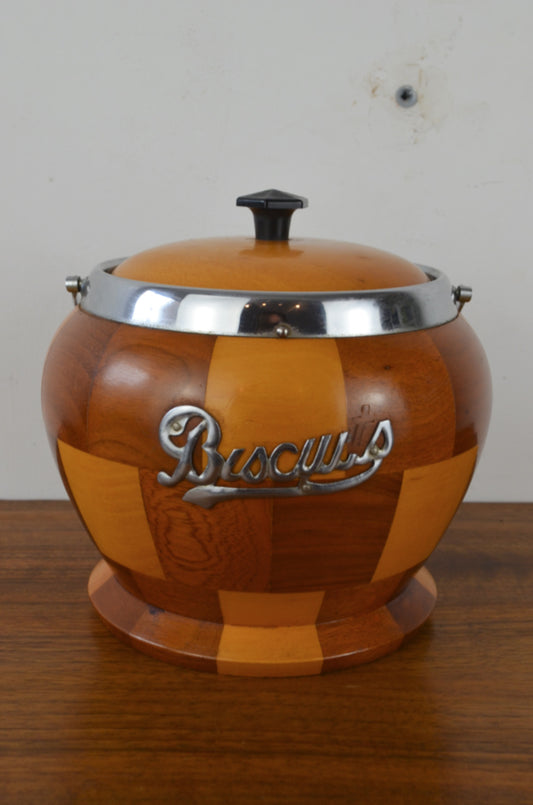Mid Century Wooden Cookie Jar