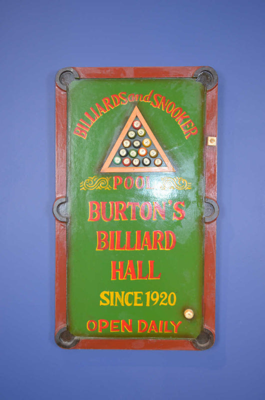 Relief Sign BILLIARDS & SNOOKER Burtons Billiard Hall