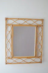 vintage rattan cane bamboo mirror