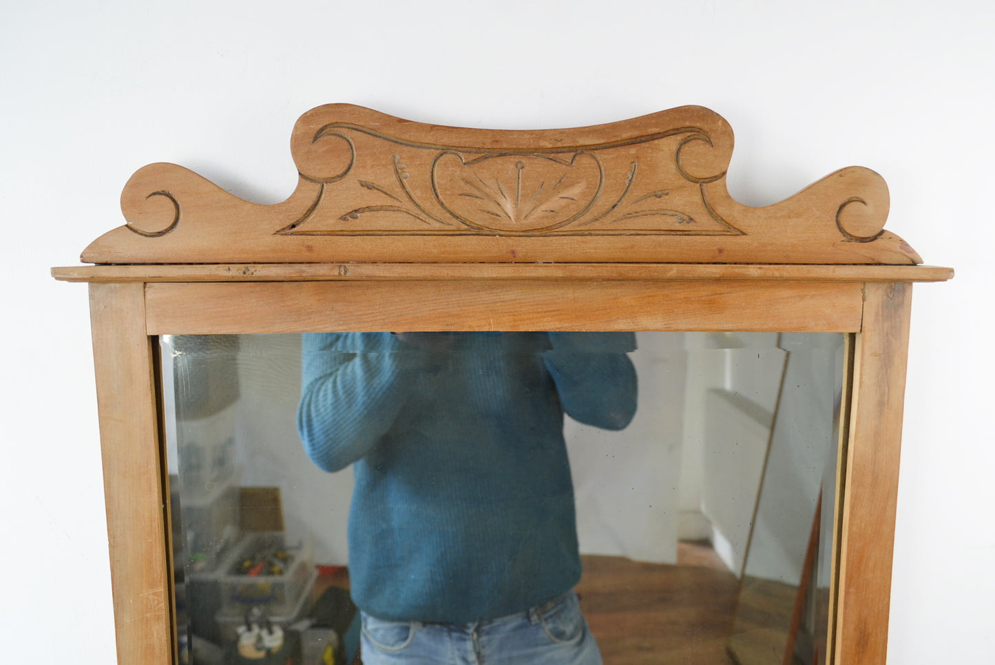 Retro Pine Framed Mirror